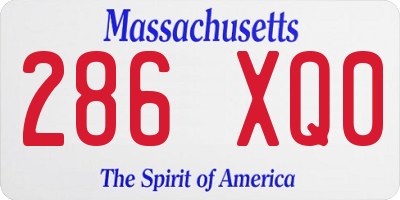 MA license plate 286XQ0