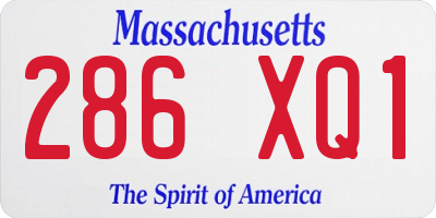 MA license plate 286XQ1