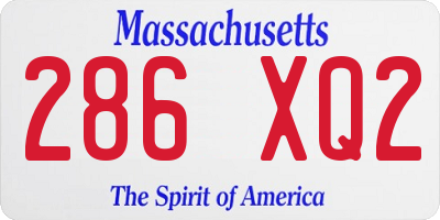 MA license plate 286XQ2