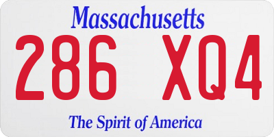 MA license plate 286XQ4