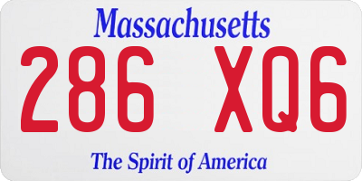 MA license plate 286XQ6