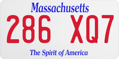 MA license plate 286XQ7