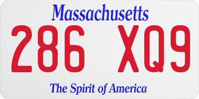MA license plate 286XQ9
