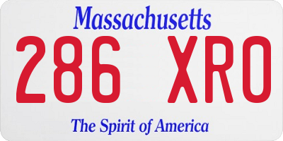 MA license plate 286XR0