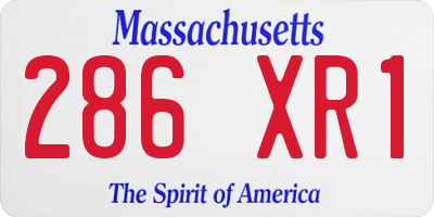 MA license plate 286XR1