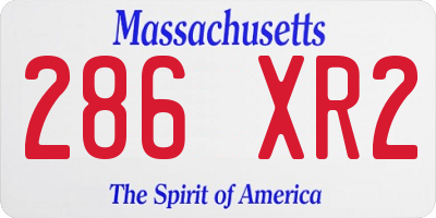 MA license plate 286XR2
