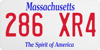 MA license plate 286XR4