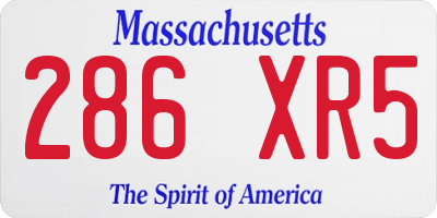 MA license plate 286XR5
