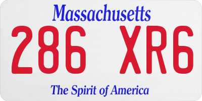 MA license plate 286XR6