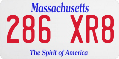 MA license plate 286XR8