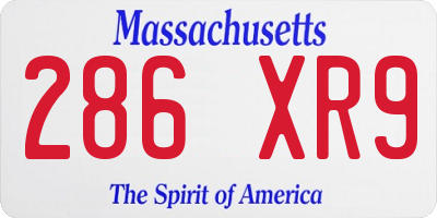 MA license plate 286XR9