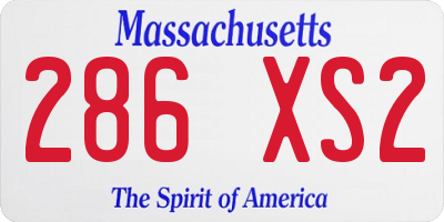 MA license plate 286XS2