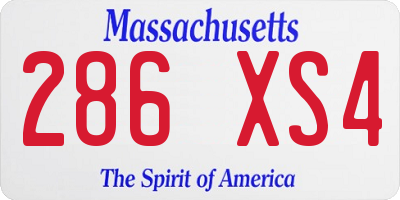 MA license plate 286XS4