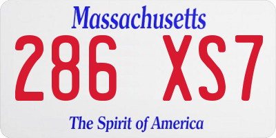 MA license plate 286XS7