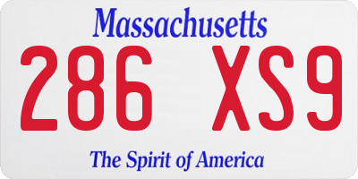 MA license plate 286XS9