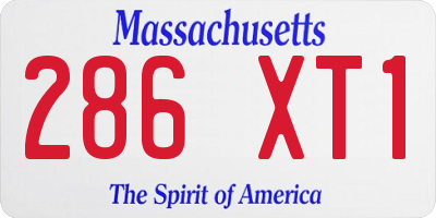 MA license plate 286XT1