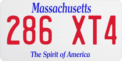 MA license plate 286XT4