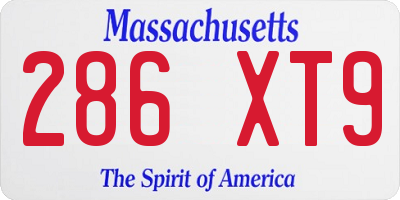 MA license plate 286XT9