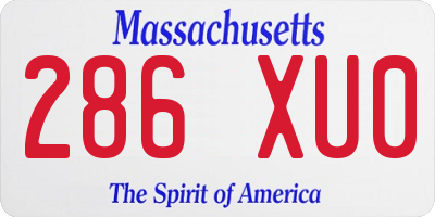 MA license plate 286XU0