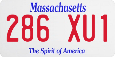 MA license plate 286XU1