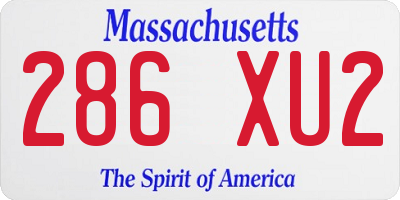 MA license plate 286XU2