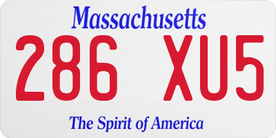 MA license plate 286XU5