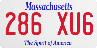 MA license plate 286XU6