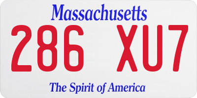 MA license plate 286XU7