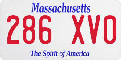 MA license plate 286XV0