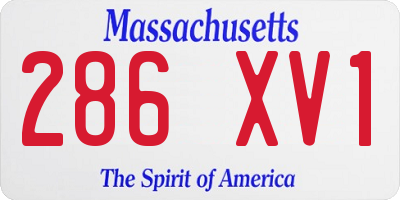 MA license plate 286XV1