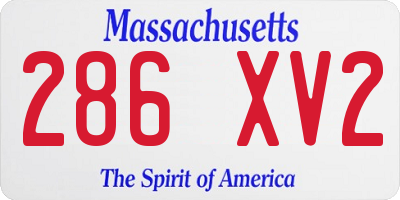 MA license plate 286XV2