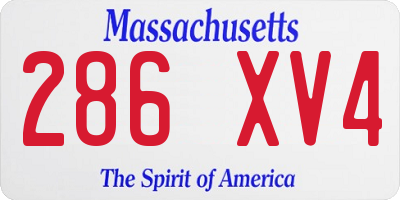 MA license plate 286XV4
