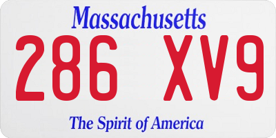 MA license plate 286XV9