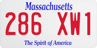 MA license plate 286XW1