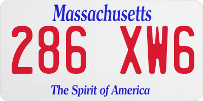 MA license plate 286XW6