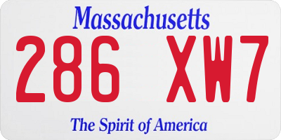 MA license plate 286XW7