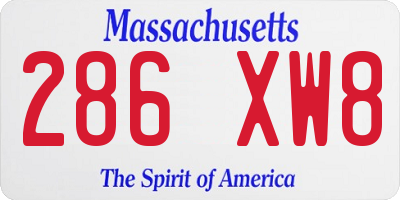 MA license plate 286XW8
