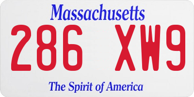 MA license plate 286XW9