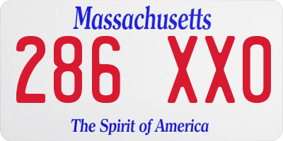 MA license plate 286XX0