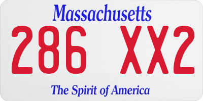 MA license plate 286XX2