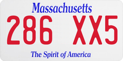 MA license plate 286XX5