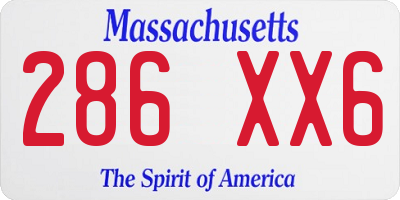 MA license plate 286XX6
