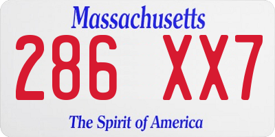 MA license plate 286XX7