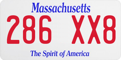 MA license plate 286XX8