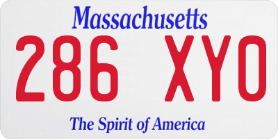 MA license plate 286XY0