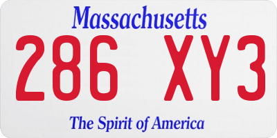 MA license plate 286XY3