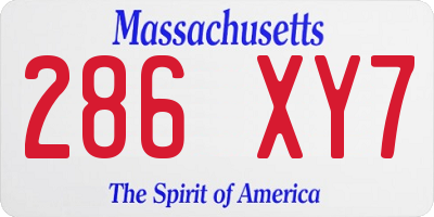 MA license plate 286XY7