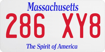 MA license plate 286XY8