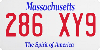 MA license plate 286XY9