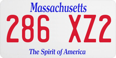 MA license plate 286XZ2